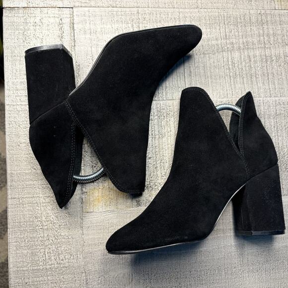 STEVE MADDEN Women 6.5 Rookie Black Suede Block Heel Ankle Booties - Picture 5 of 8